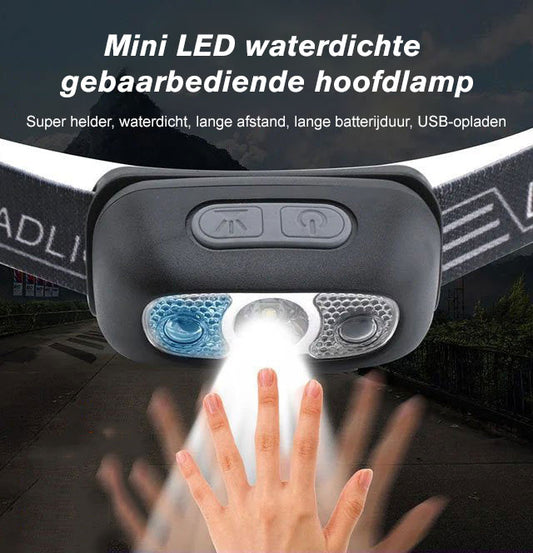 Mini LED waterdichte gebaarbediende hoofdlamp