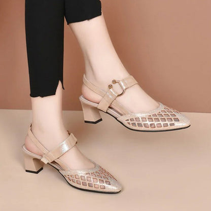 2024🔥Sandalen met puntige teen en strass-enkelbandje