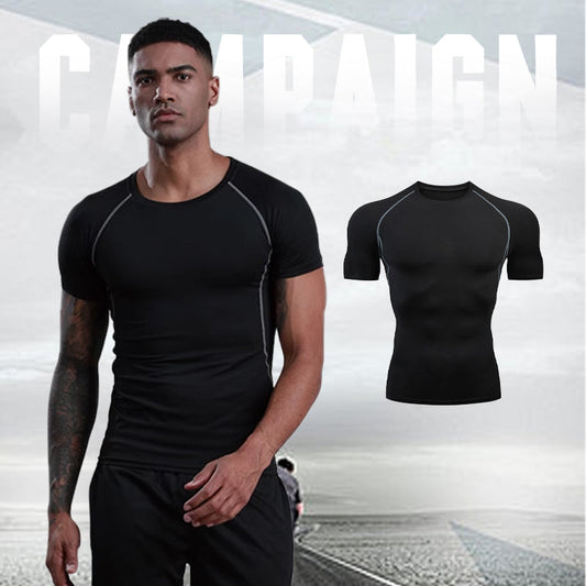 Stretch Sneldrogende Slim Fit Korte Mouw Sportief Top